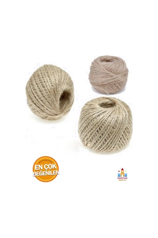 Dekoratif Süsleme İçin 3 Adet Jüt Ipi Seti - Doğal Keten Ve Hasır İpler Gri