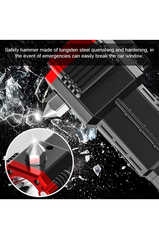 Neevoyu Taşınabilir 4 Modlu Led El Feneri - Şarjlı, Su Geçirmez, Çok Amaçlı Acil Durum Aracı Kırmızı