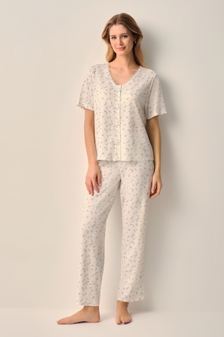 Suwen Hera Gömlek Yaka Pijama Takımı Sh26614660b338 Ekru