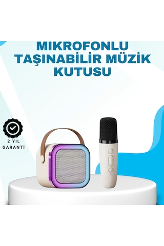 Bluetooth Karaoke Hoparlör Ve Mikrofon Seti Kablosuz, Taşınabilir, 10 20w