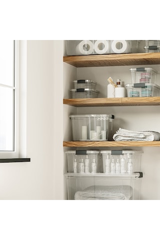 Dünya Dp-33103-102 Çok Amaçlı Saklama Kutusu 4.25 Lt - Kilitli Kapak Şeffaf 305x210x100 Mm- 12'li Paket