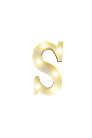 Moveevo S Harfi Led Işıklı Dekoratif Lambası - Ip54 Su Geçirmez - Sadece Sıcak Beyaz Aydınlatma - 2xaa Pil İle Çalışır Pil Dahil Değil - Parti, Düğün, Ev Dekorasyonu İçin Diğer