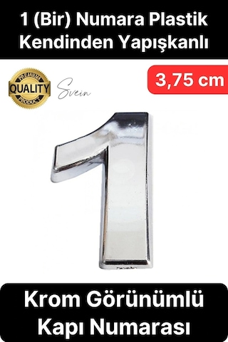 No 1 Kapı Numarası Kendinden Yapışkanlı Masa Dolap Plastik Ev Posta Kutusu Dış Mekan Daire 3,75 Cm