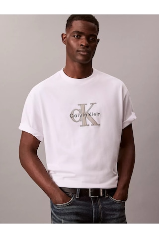 Calvin Klein Erkek T Shirt Lv04re815g Yaf Beyaz Beyaz