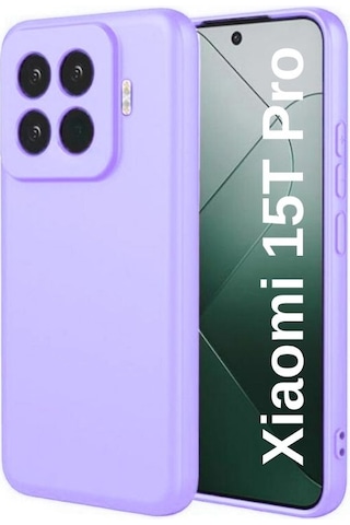 Xiaomi 15t Pro Uyumlu Silikon Kılıf - Kamera Korumalı Esnek Pastel Renk Kapak - Lila Lila