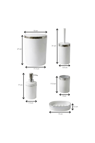Makri Home Banyo Seti 5'li,akrilik-çöpkovası,wc Fırçalık,sıvı Sabunluk,diş Fırçalık,el Sabunluk Bordo