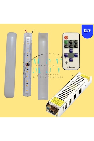 10 Adet 12v 3000k Günışığı Samsung Ledli Pergola 5a Trafo Ve 12a Rf Uzaktan Kumandalı Dimmer Set Te