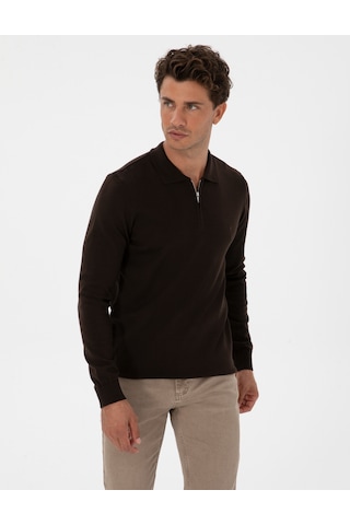 Pierre Cardin Erkek Koyu Kahverengi Kazak /triko 50314191-vr084 Koyu Kahverengi