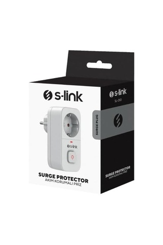 Sl-010 16a 750 Joule Akım Korumalı Tekli Priz Anahtarlı Isıya Duyarlı Devre Çocuk Koruma