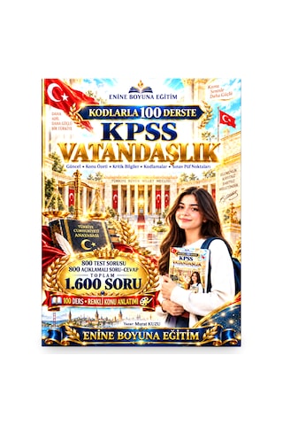 Kodlarla 100 Derste Kpss Vatandaşlık Renkli Konu Anlatımı + 1.600 Soru