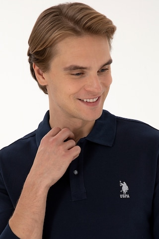 U.S. Polo Assn. Erkek Regular Fit Polo Yaka Lacivert Basic Sweatshirt 50307757-VR033