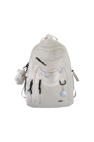 Luckydog Moda Büyük Öğrenci Mavi Sırt Çantası Kadın Yüksek Kapasiteli Okul Çantası Kız Sevimli Seyahat Mochila Rozeti Mavi