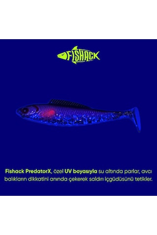 Silikon Sahte Balık - 4,5g 85mm - Fishack Predatorx - Uv Boyalı - Ghosty