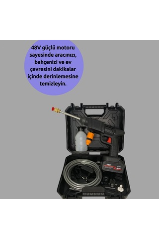 Kablosuz Basınçlı Yıkama Tabancası Köpük Şişeli 450psı Akülü Temizlik Cihazı
