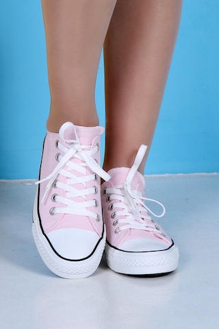 SkyHike Keten Pembe Kısa Rahat Sneaker Spor Ayakkabı Pembe