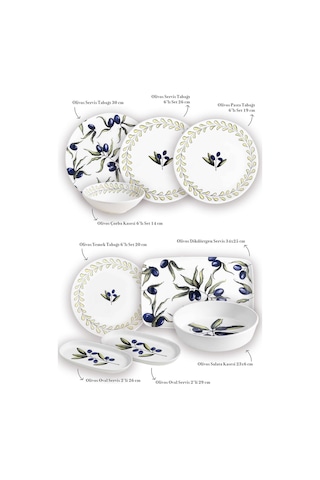 The Mia Olivos 6 Kişilik Yemek Takımı 31 Parça Set 2 Çok Renkli