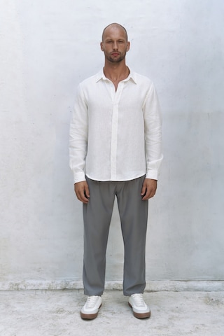 Mai Collection Mai Studios Co. Bice Ekru Keten Oversize Erkek Gömlek Ekru