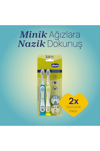 Chicco 2'li Diş Fırçası 3-6 Yaş Tıger-panda 00012084110000
