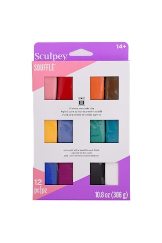 Polyform Sculpey Sufle Polimer Fırın-bake Clay, 12 Renk Seti, Toksik Olmaz, 12 Oz., Takı Yapımı, Tatil, Dıy, Karı