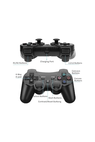 Ps3 Doubleshock Siyah Bluetooth Wireless Controller Oyun Kolu Ps3