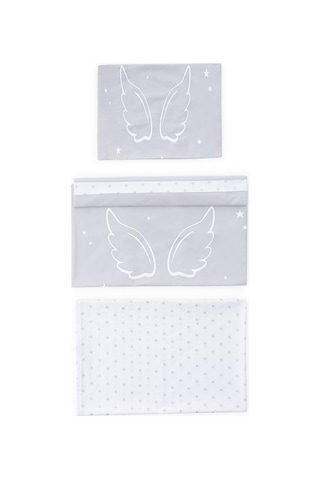 Wellgro Angel Wings 3 Parça Bebek Nevresim Takımı -gri