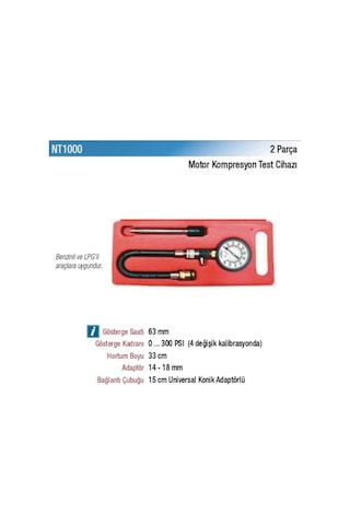 Nt Tools Motor Kompresyon Test Cihazı 2 Parça Nt1000