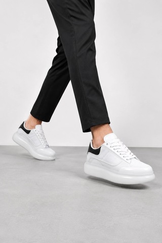 Ht Hotin Palermo Erkek Kalın Taban Sneaker Modern Günlük Spor Ayakkabı - Beyaz