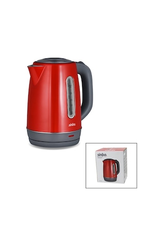 Kırmızı Çelik Kettle Su Isıtıcısı Kablosuz Kullanım 1.8lt 360 Derece Dönebilme Otomatik Kapanma
