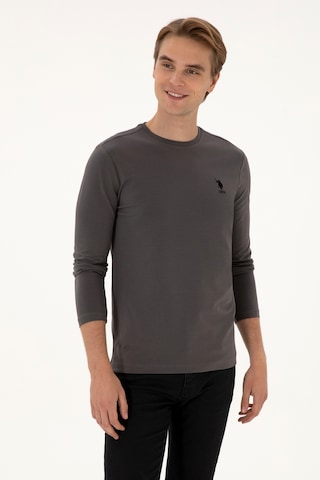 U.S. Polo Assn. Erkek Slim Fit Bisiklet Yaka Gri Basic Sweatshirt 50307762-VR024