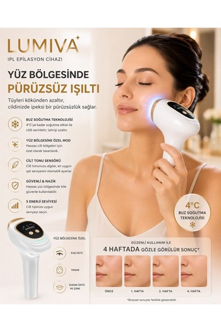 Lumiva Lv001 Buz Soğutmalı Ev Tipi Ipl Lazer Epilasyon Cihazı 9 Seviye 3 Mod 2 Başlık Cilt Gençleştirme Ve Akne Azaltma Modu