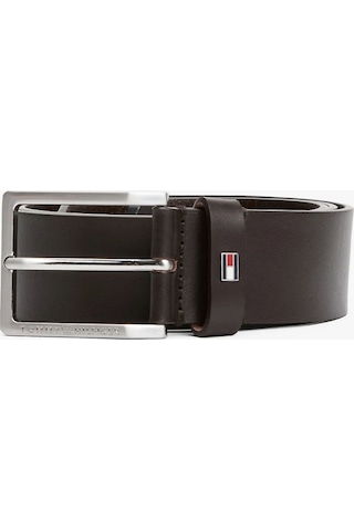 Tommy Hilfiger Erkek Deri Kemer Koyu Kahverengi