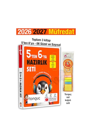 5'ten 6'ya Hazırlık Seti 2026 Yaz Tatili 2027 6. Sınıf Konu Tonguç Not Kağıdı