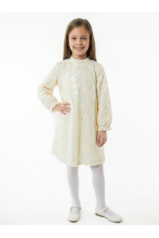 Xo Kids Kız Çocuk Elbise 5-12 Yaş 36235 Ekru
