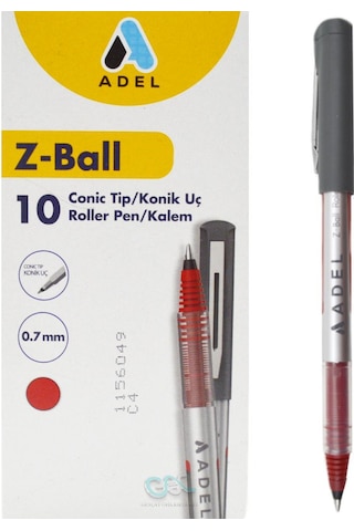Adel Z-ball Roller Kalem 0.7 Mm Kırmızı 10 Adet