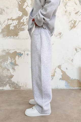 Gri Melanj Cozy Basic Pileli Baggy Eşofman GRI MELANJ