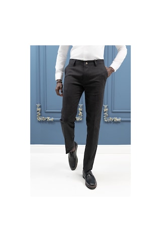 Notra Regular Fit Pamuklu Dokulu Kışlık Gabardin Pantolon Antrasit