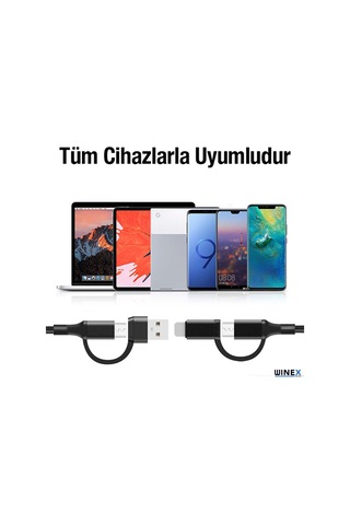 Winex 4in1 Typec-usb-lightning-type-c Çıkışlı Hızlı Şarj Kablosu