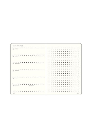 Leuchtturm1917 Orta Boy A5 12 Aylık Ajanda Ve Not Defteri Noktalı 2026 Sert Kapak, İngilizce, Spring Leaf372703 Yeşil