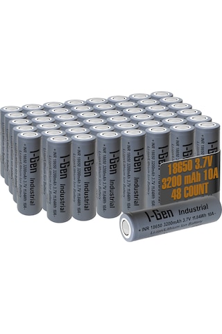 I-gen Industrial E004 Inr 18650 3.7v 3200 Mah 10a 11.84wh Li-ıon Şarjlı Pil Düz Başlı Lityum Pil 48'li Paket I-gen141