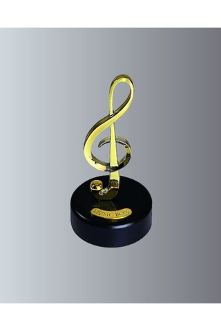 Altın Nota Sol Anahtarı Müzik Box Döner Mekanizmalı