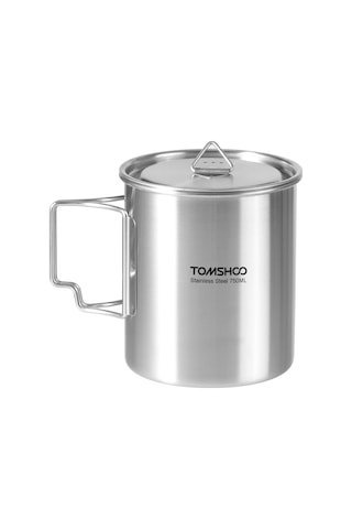 Neevoyu Tomshoo Paslanmaz Çelik 750ml Kamp Bardağı - Katlanabilir Kulplu Ve Ölçekli Diğer