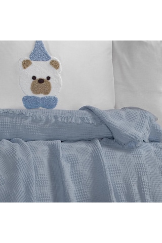 Kanz Bebek Waffle Müslin Nakışlı Pike Knz-021 Teddy