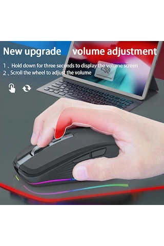 Geeksen 2.4 G Bluetooth 5.1 Çift Modlu Ergonomik Kablosuz Mouse