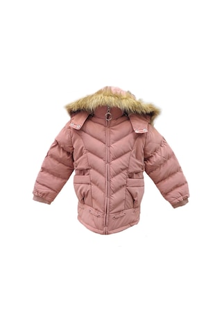 Life For Moda Kız Çocuk İçi Peluş Astarlı Çıkarılabilir Kapüşonlu Su Geçirmez Mont Kaban 3020 Pudra