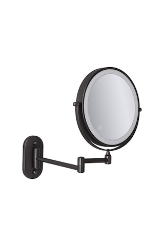 Cbtx Duvara Monte On Kat Büyütme Çift Taraflı Led Işıklı Makyaj Aynası Siyah 8'' Siyah