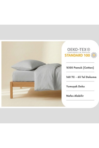Prime Sleeks %100 Pamuk Yastık Kılıfı 2 Adet - Gri - 50x70cm Gri