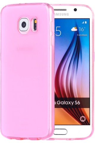 Samsung Galaxy Uyumlu S6 (G920) Kilif Soft Silikon Seffaf-Pembe Arka Kap 202977905