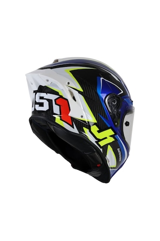 Just1 J-gpr Baldassarri Replika Kapalı Motosiklet Kaskı Siyah Mavi Beyaz Siyah - Mavi