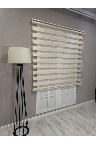 Bambu Zebra Stor Güneşlik Perde, Krem, 70 X 200 Çok Renkli