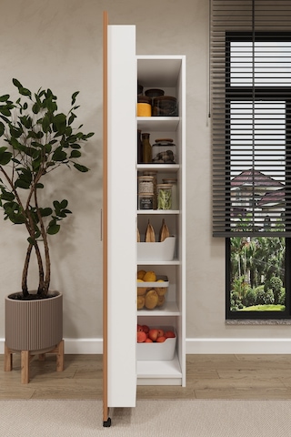 Asra Trend Çok Amaçlı Kiler Dolabı MK-19 %100 MDF Erzak Organizer Dolabı Petra